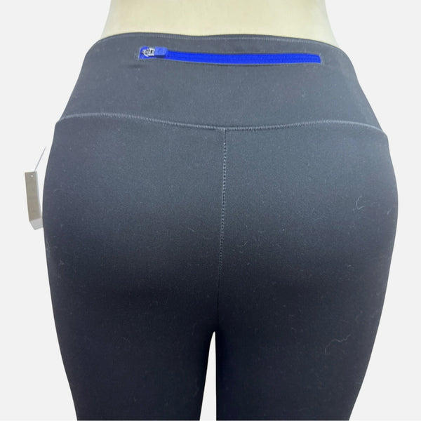 Talbots Women's Black Cropped Leggings Sz PM With UPF 50+ & Blue Tie-Dye - New