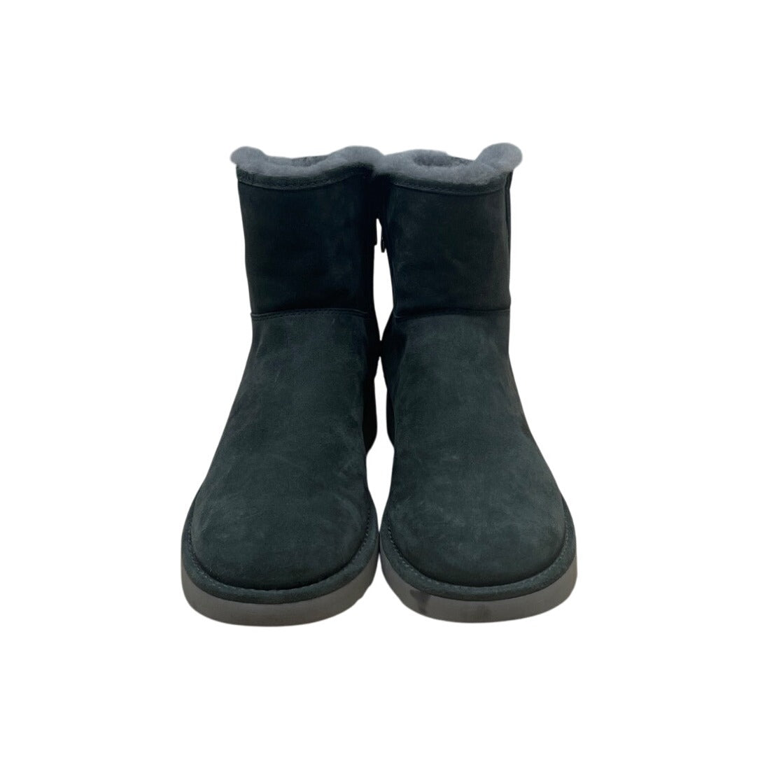 UGG Women’s Green Suede & Gray Sheepskin Mid-Calf Abree Mini Boots Size 9