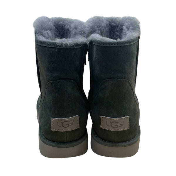 UGG Women’s Green Suede & Gray Sheepskin Mid-Calf Abree Mini Boots Size 9