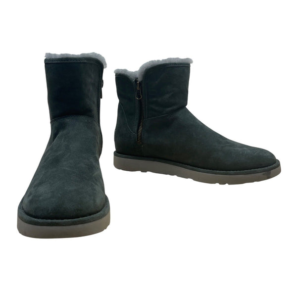 UGG Women’s Green Suede & Gray Sheepskin Mid-Calf Abree Mini Boots Size 9