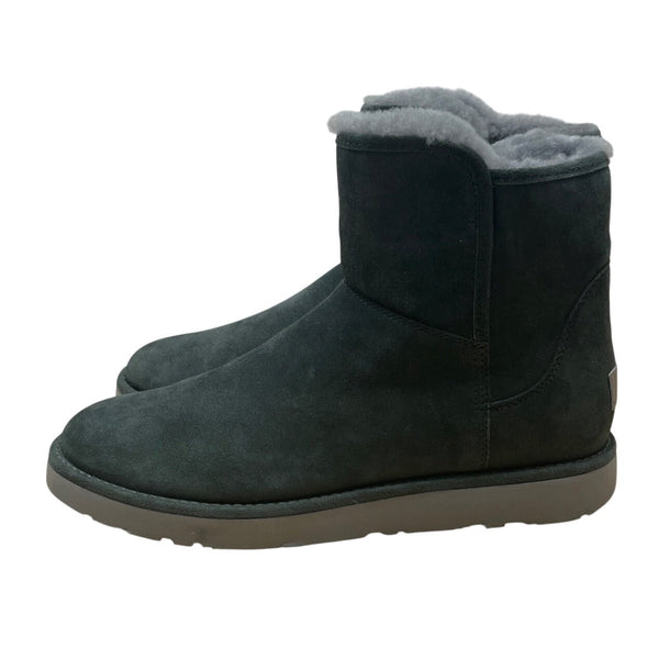 UGG Women’s Green Suede & Gray Sheepskin Mid-Calf Abree Mini Boots Size 9