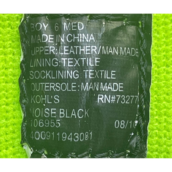 Hawk Boys Black/Neon Green Skull Detail  Lace-Up  Thermolite Insulated Boots Sz 6