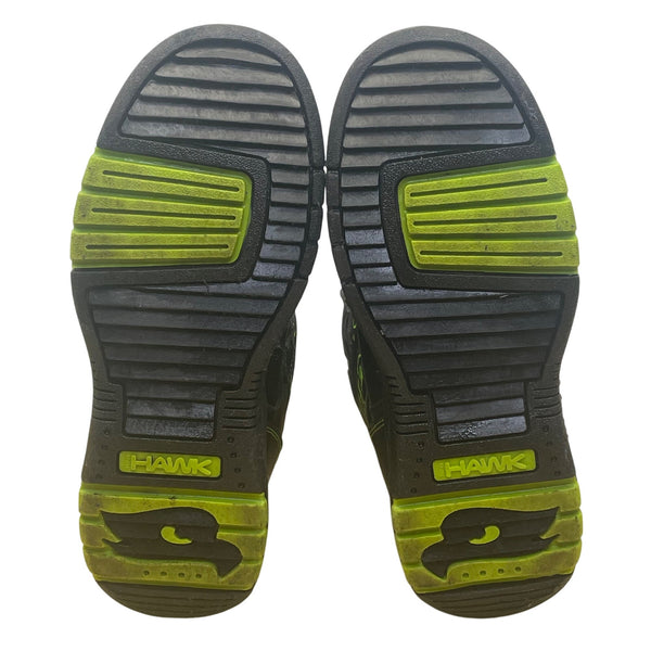 Hawk Boys Black/Neon Green Skull Detail  Lace-Up  Thermolite Insulated Boots Sz 6