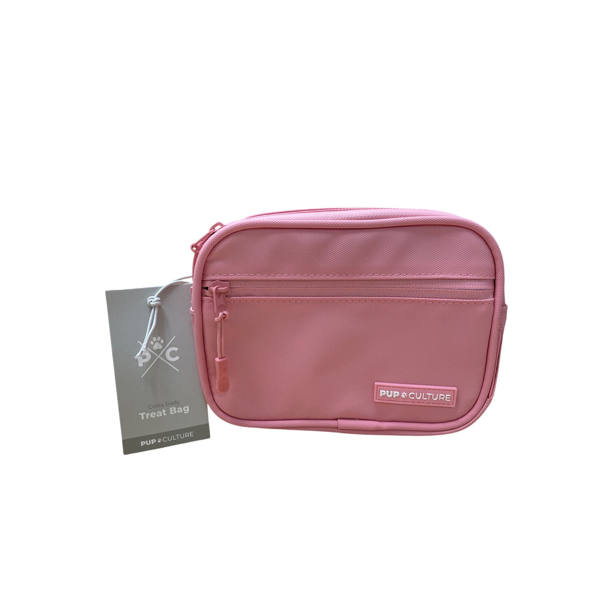 Pup & Culture Womens Pink Nylon Crossbody Treat Bag Adjustable Strap With Zipper Closure NWT