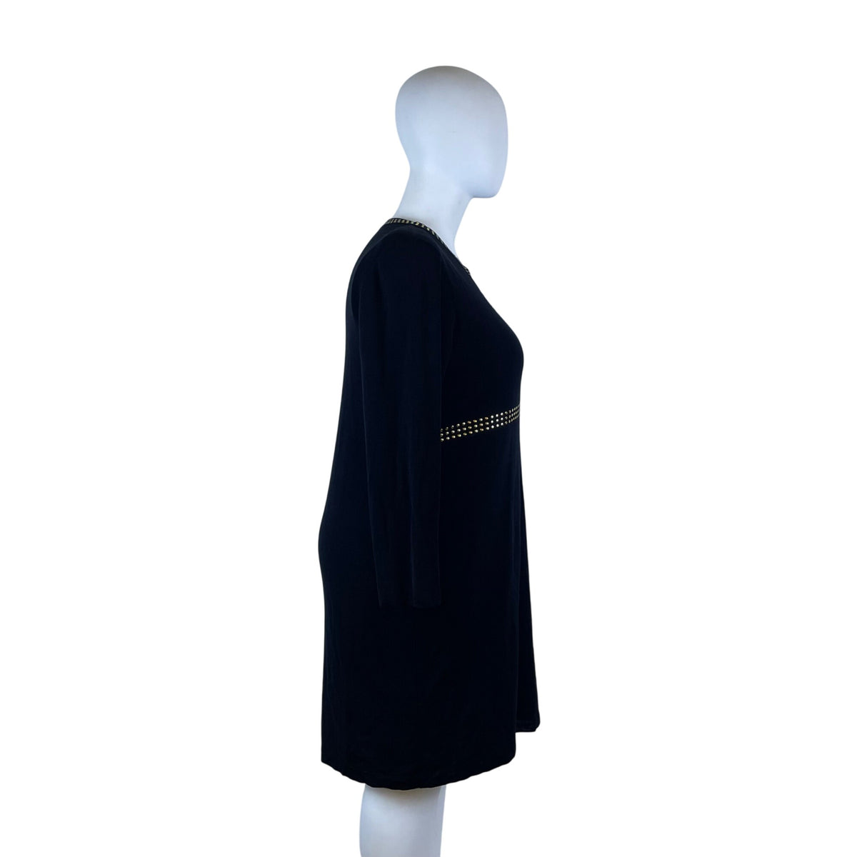Mistook Women’s Black Long Sleeve Studded Shift Dress Elegant Knit Size 3x