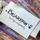 Bearpaw Youth Suzy Colorful Knit Sheepskin Wool Blend & Brown Suede Boot Size 5