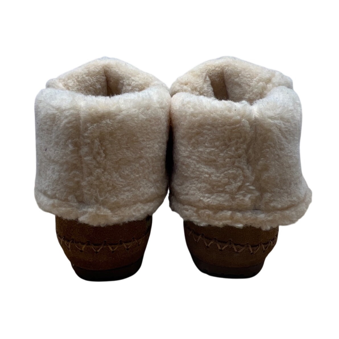Bearpaw Youth Suzy Colorful Knit Sheepskin Wool Blend & Brown Suede Boot Size 5
