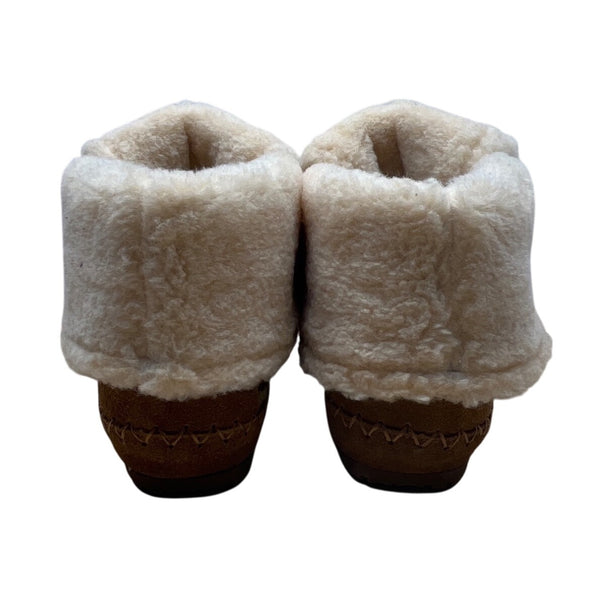 Bearpaw Youth Suzy Colorful Knit Sheepskin Wool Blend & Brown Suede Boot Size 5