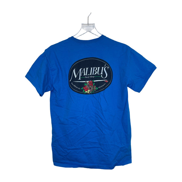 Gildan Mens Blue Ultra Cotton Malibus Surf Shop Graphic T-Shirt Size M