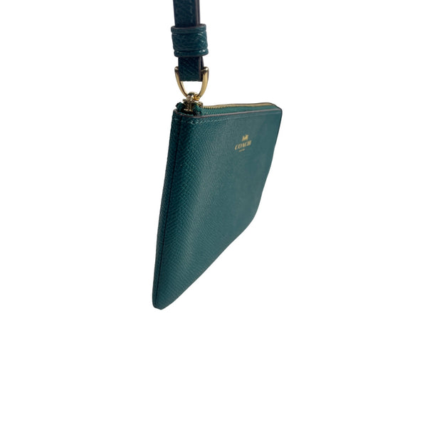 Coach Women's Emerald Green Wristlet Purse Sz S