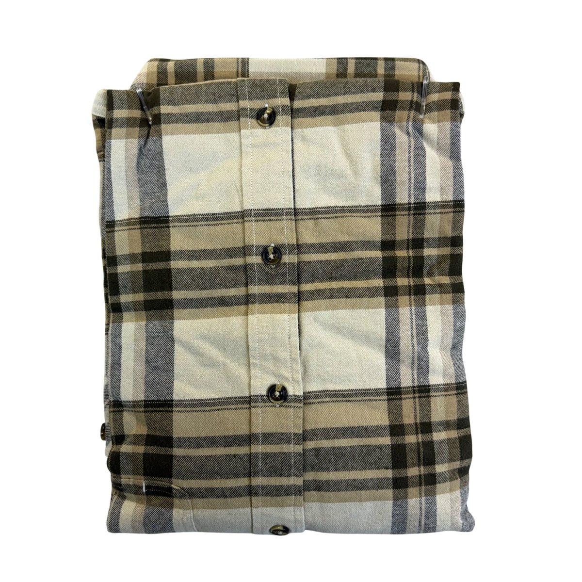 Dubinik Mens Beige Plaid Button-Up Shirt Classic Fit Casual Style Size 2XL - New
