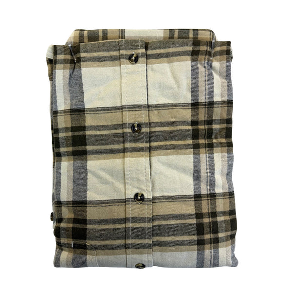 Dubinik Mens Beige Plaid Button-Up Shirt Classic Fit Casual Style Size 2XL - New