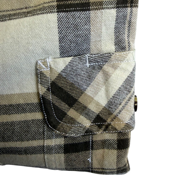 Dubinik Mens Beige Plaid Button-Up Shirt Classic Fit Casual Style Size 2XL - New