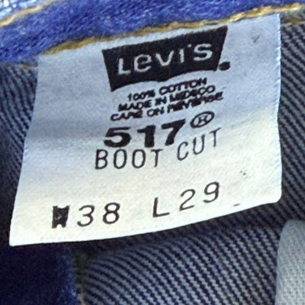 Levi’s Mens Blue Denim Cotton 517 Boot Cut Jeans Size W38 L29 - New