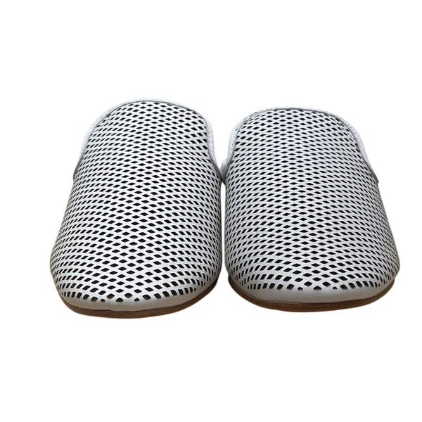 Frye Women’s White Perforated Leather Slide-On Mules Size 7.5M - New