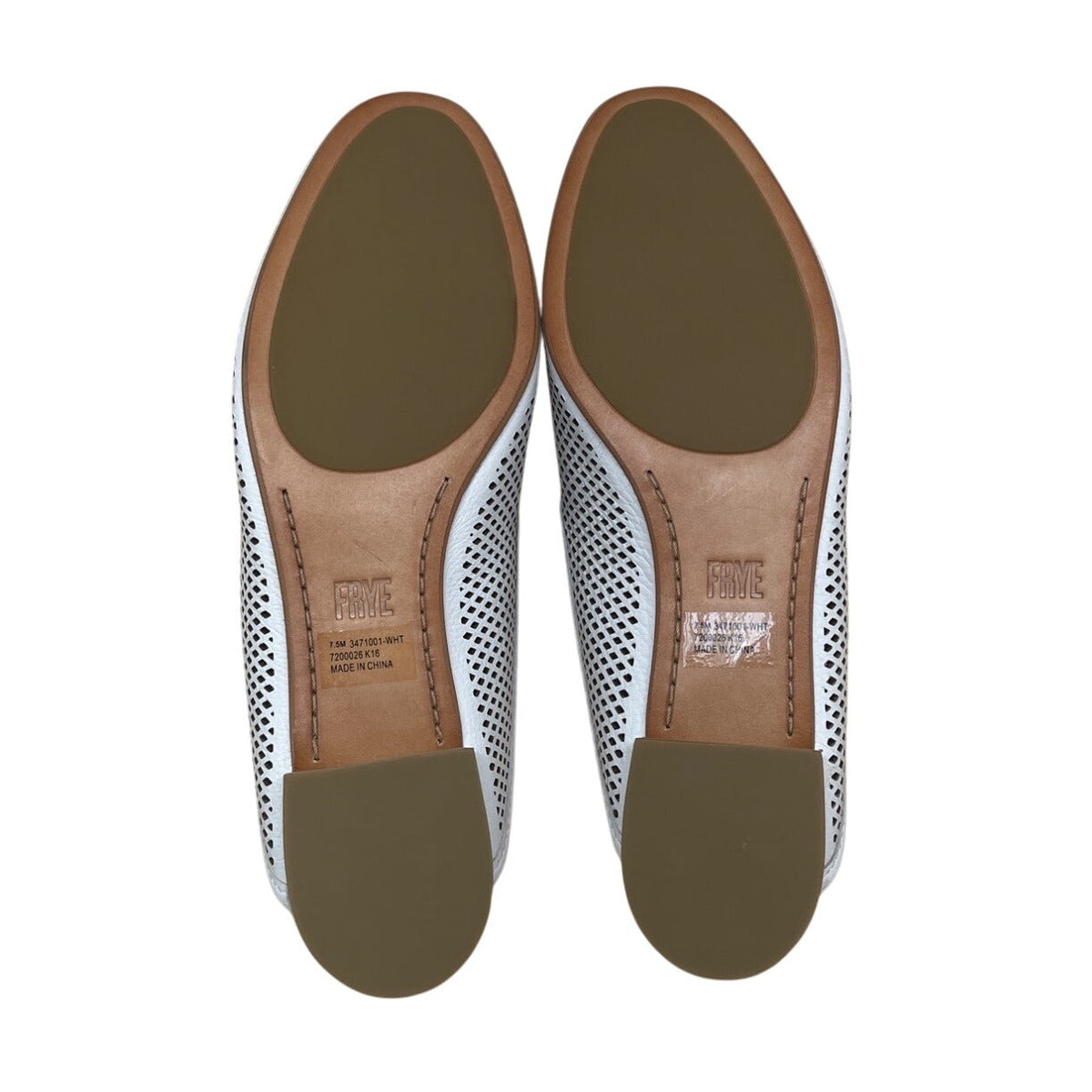 Frye Women’s White Perforated Leather Slide-On Mules Size 7.5M - New