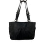 Coach East West Gallery pleated Leather Silver Tone Detail Shoulder Bag Sz M