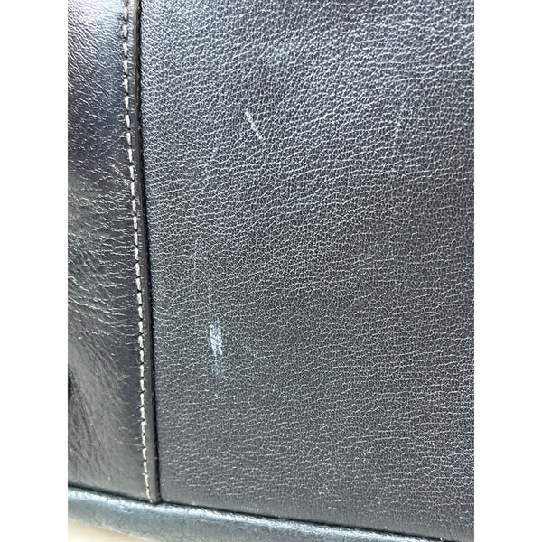 Coach East West Gallery pleated Leather Silver Tone Detail Shoulder Bag Sz M