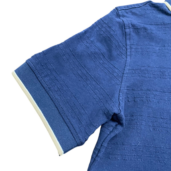 Tommy Bahama Boys Navy Polo Shirt Ribbed Collar Short Sleeve Size M (7/8) - New