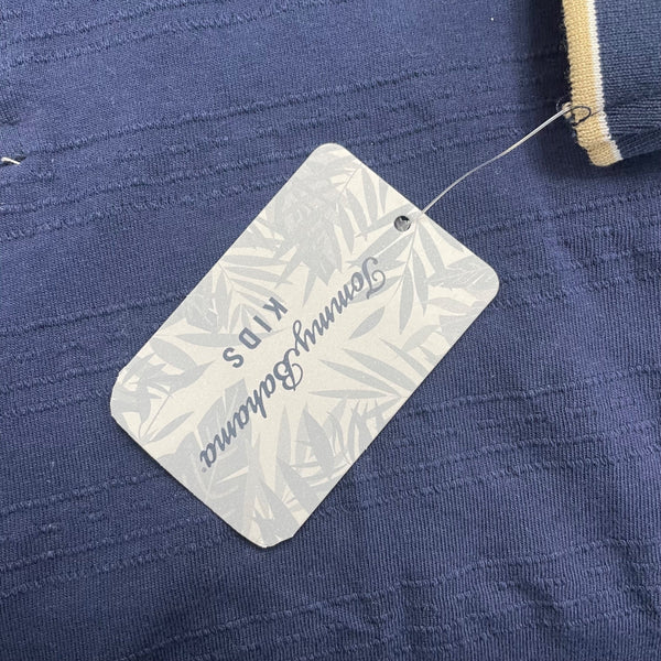 Tommy Bahama Boys Navy Polo Shirt Ribbed Collar Short Sleeve Size M (7/8) - New