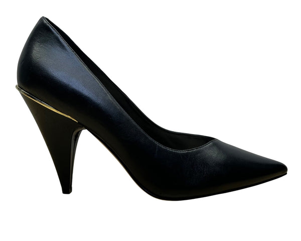 Nine West Women’s Black Leather Pointed Toe Whistles High Heel Pumps Size 10M