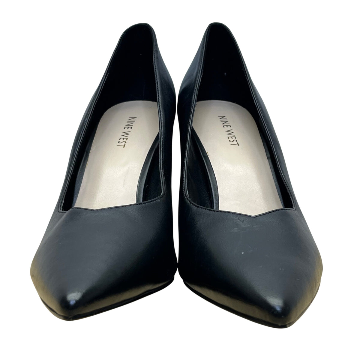 Nine West Women’s Black Leather Pointed Toe Whistles High Heel Pumps Size 10M