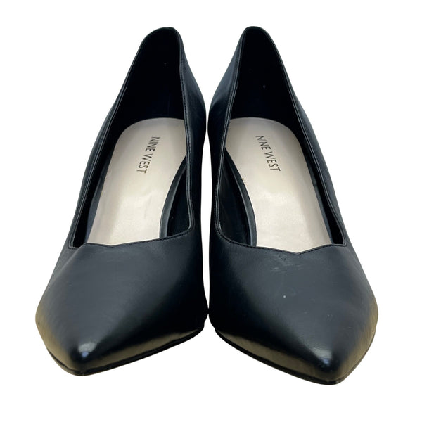 Nine West Women’s Black Leather Pointed Toe Whistles High Heel Pumps Size 10M