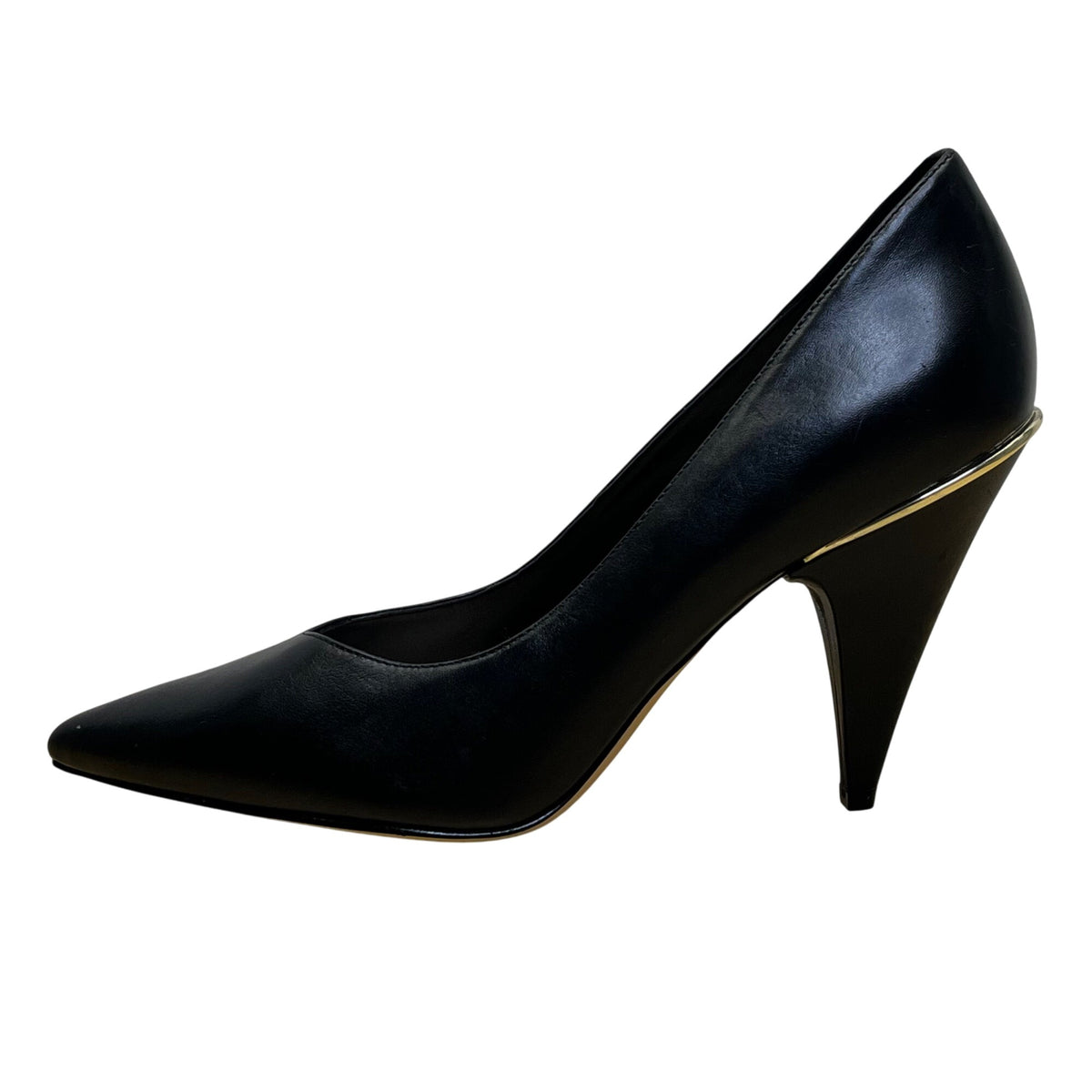 Nine West Women’s Black Leather Pointed Toe Whistles High Heel Pumps Size 10M