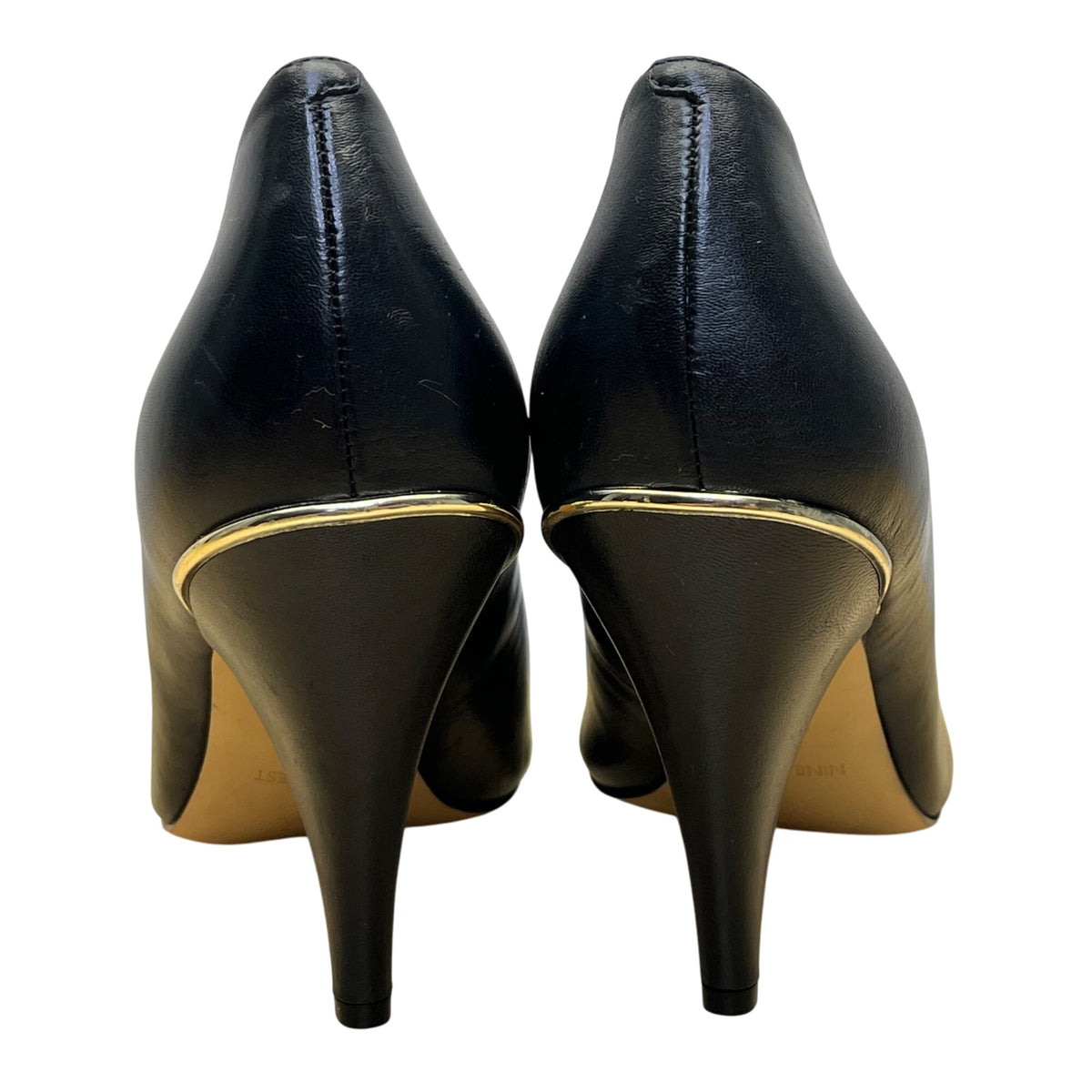 Nine West Women’s Black Leather Pointed Toe Whistles High Heel Pumps Size 10M