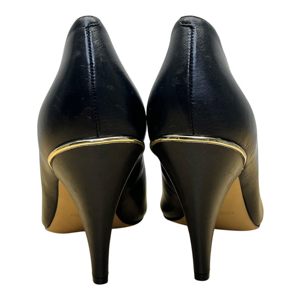 Nine West Women’s Black Leather Pointed Toe Whistles High Heel Pumps Size 10M