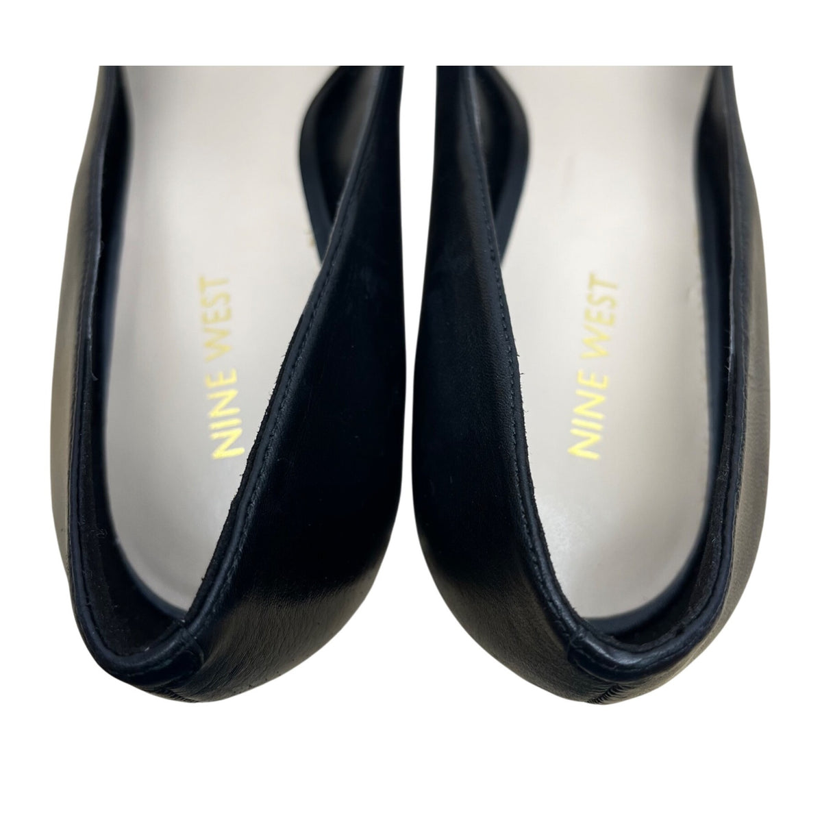 Nine West Women’s Black Leather Pointed Toe Whistles High Heel Pumps Size 10M