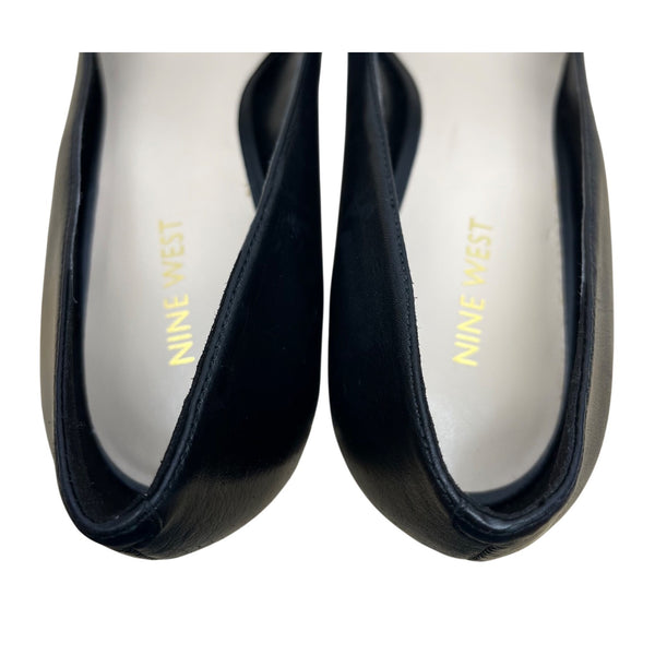 Nine West Women’s Black Leather Pointed Toe Whistles High Heel Pumps Size 10M