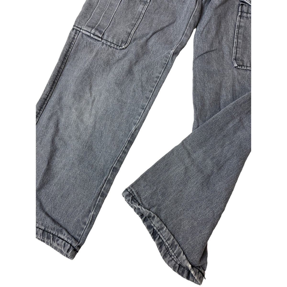 Rumwe Women's Gray Cargo Denim wide-legged Jeans Pants Sz P
