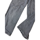 Rumwe Women's Gray Cargo Denim wide-legged Jeans Pants Sz P