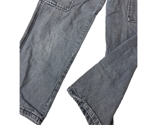 Rumwe Women's Gray Cargo Denim wide-legged Jeans Pants Sz P