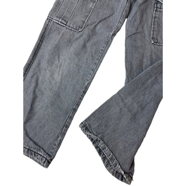 Rumwe Women's Gray Cargo Denim wide-legged Jeans Pants Sz P