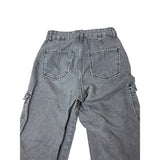 Rumwe Women's Gray Cargo Denim wide-legged Jeans Pants Sz P