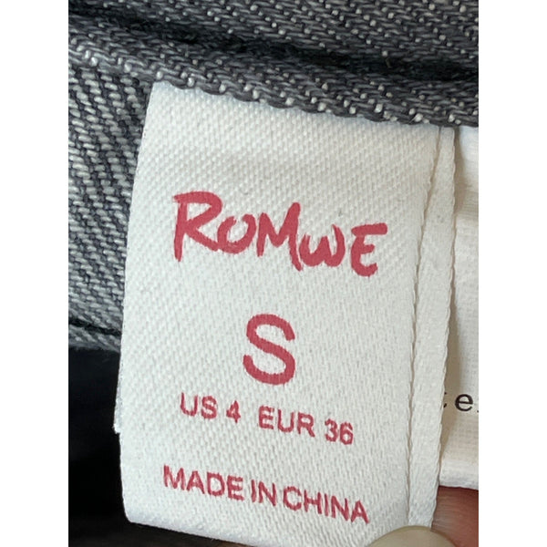 Rumwe Women's Gray Cargo Denim wide-legged Jeans Pants Sz P