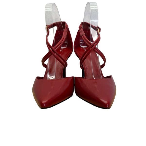 Aldo Women’s Red Patent Leather Strappy Pointed Toe Heels Size 8