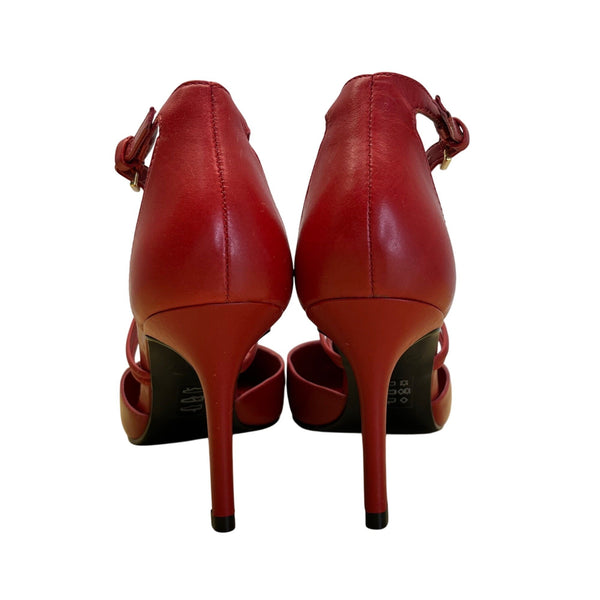 Aldo Women’s Red Patent Leather Strappy Pointed Toe Heels Size 8