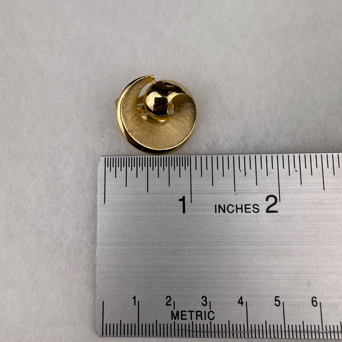 Trifari Gold Tone Clip On Circular Earrings Women's Classic Swirled Mid Century