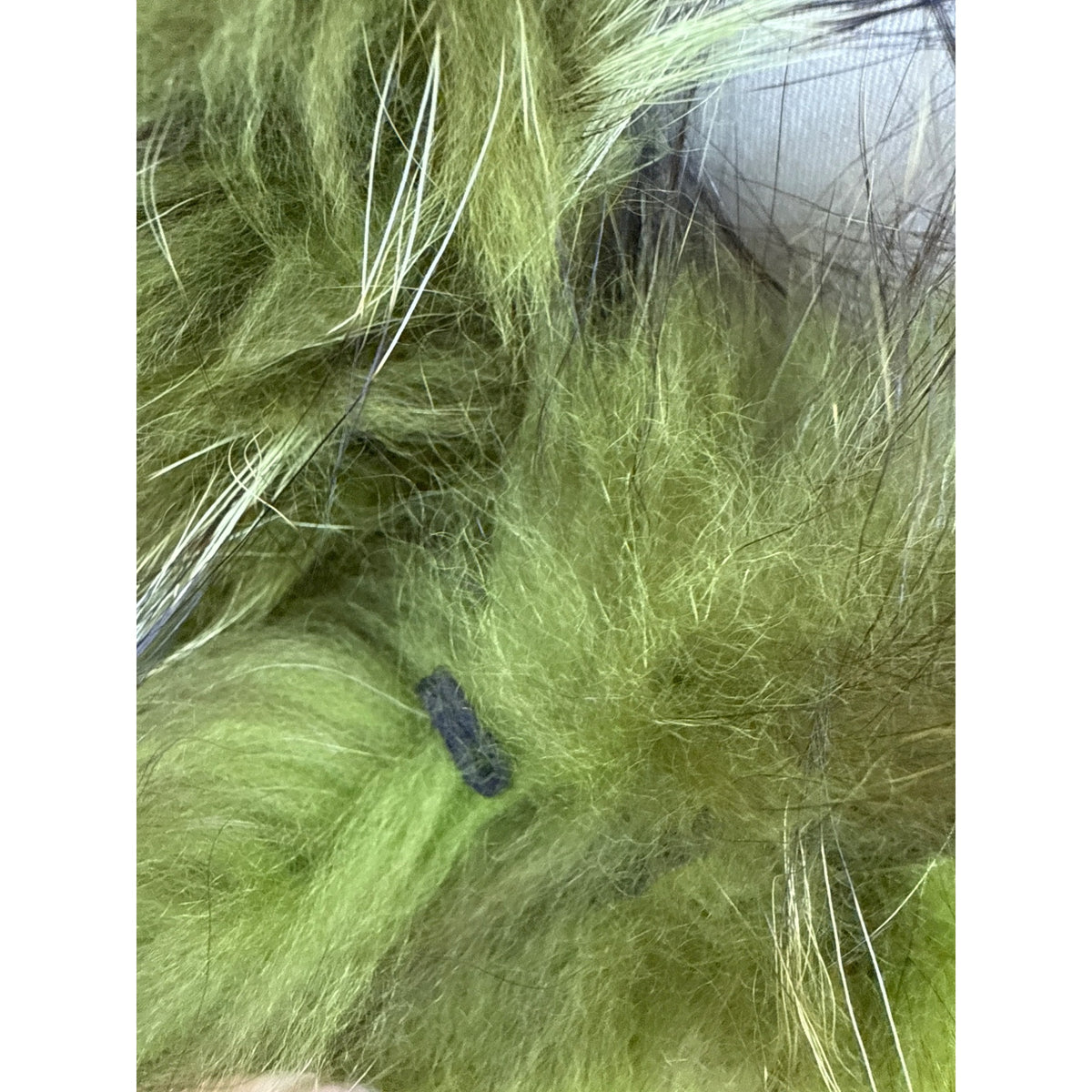 Green Fur & Black Leather Hooded Waistcoat Vest With Belt