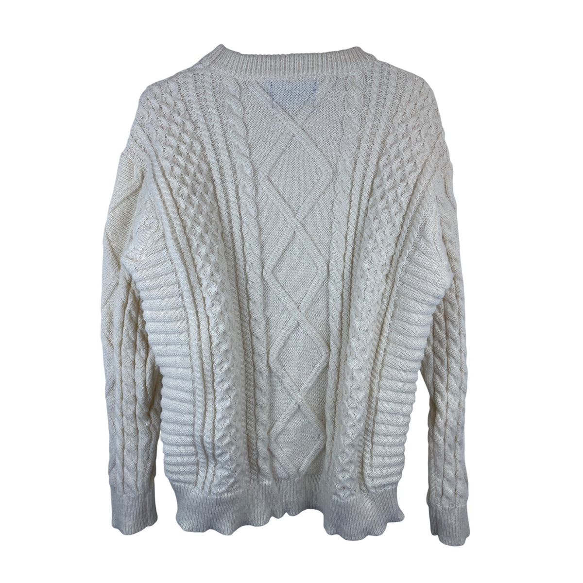 Elfric Eden Mens Cream Cable Knit Pullover Sweater XL Soft Wool Blend Casual Wear