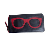ili Women's Black And Red Eyeglasses Wallet Sz S