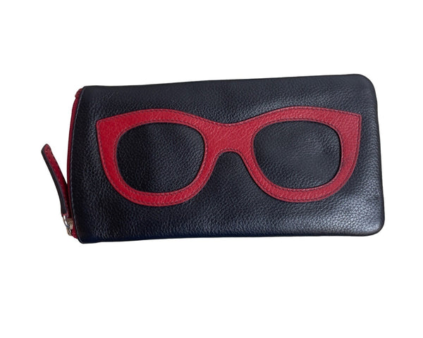 ili Women's Black And Red Eyeglasses Wallet Sz S