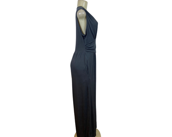 Yozy Womens Gray Sleeveless Jumpsuit Polyester Blend V-Neck Size 12/ XL - New