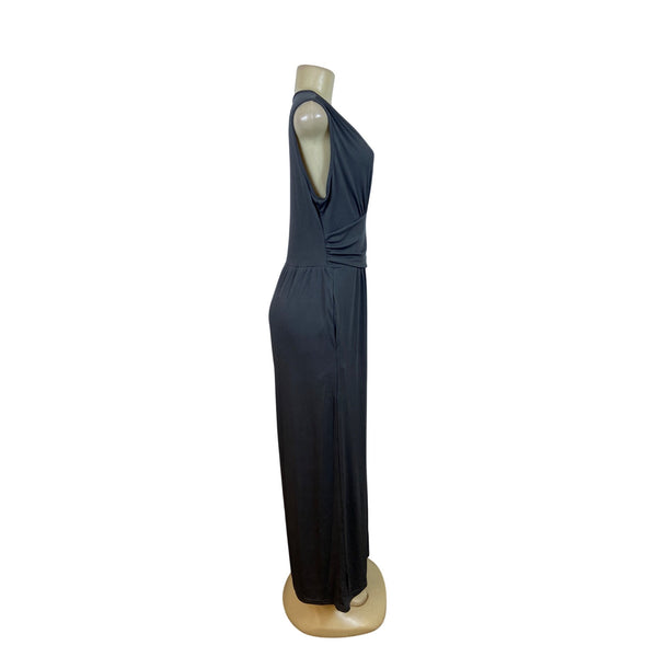Yozy Womens Gray Sleeveless Jumpsuit Polyester Blend V-Neck Size 12/ XL - New