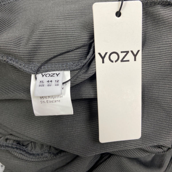 Yozy Womens Gray Sleeveless Jumpsuit Polyester Blend V-Neck Size 12/ XL - New