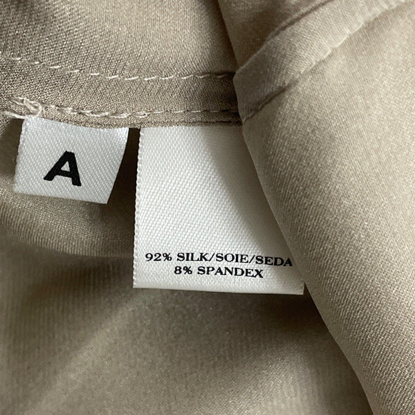 Ann Taylor Long-Sleeve Button-Up Shirt W/ Collared Neck In Champagne Beige Sz 8