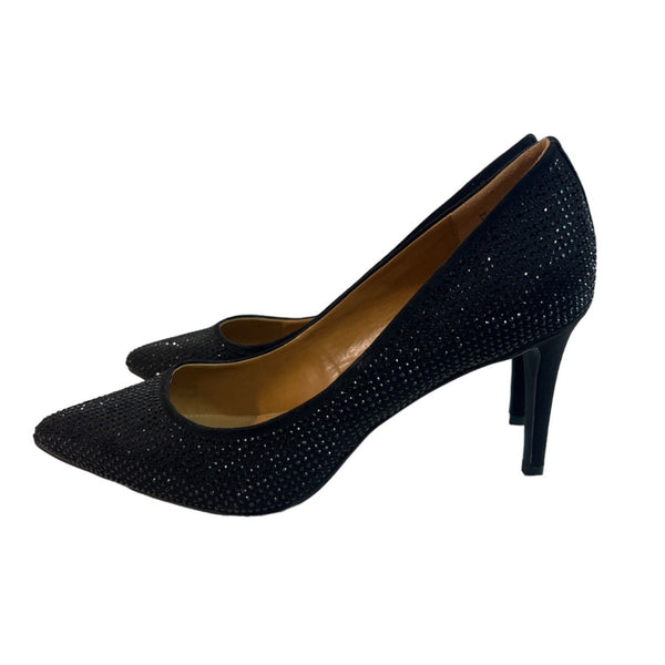 14Th & Union Women’s Fashion Stiletto Black Rhinestone High Heel Pumps Sz 9